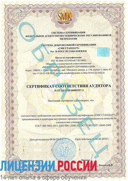 Образец сертификата соответствия аудитора №ST.RU.EXP.00005397-3 Киселевск Сертификат ISO/TS 16949